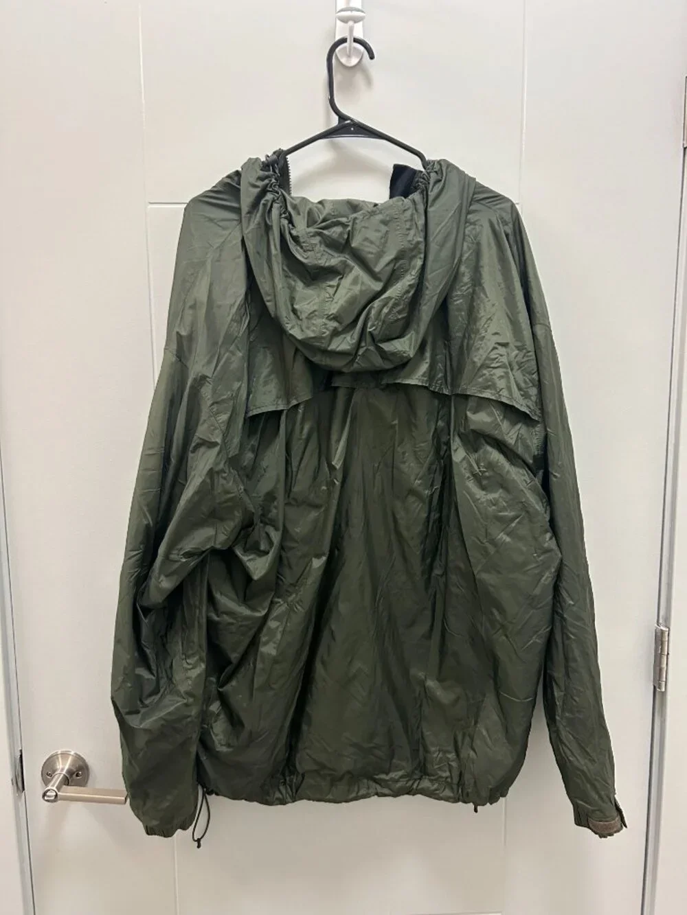 Cabela's Rain Jacket Green Windbreaker XL Regular Hooded Lightweight Packable